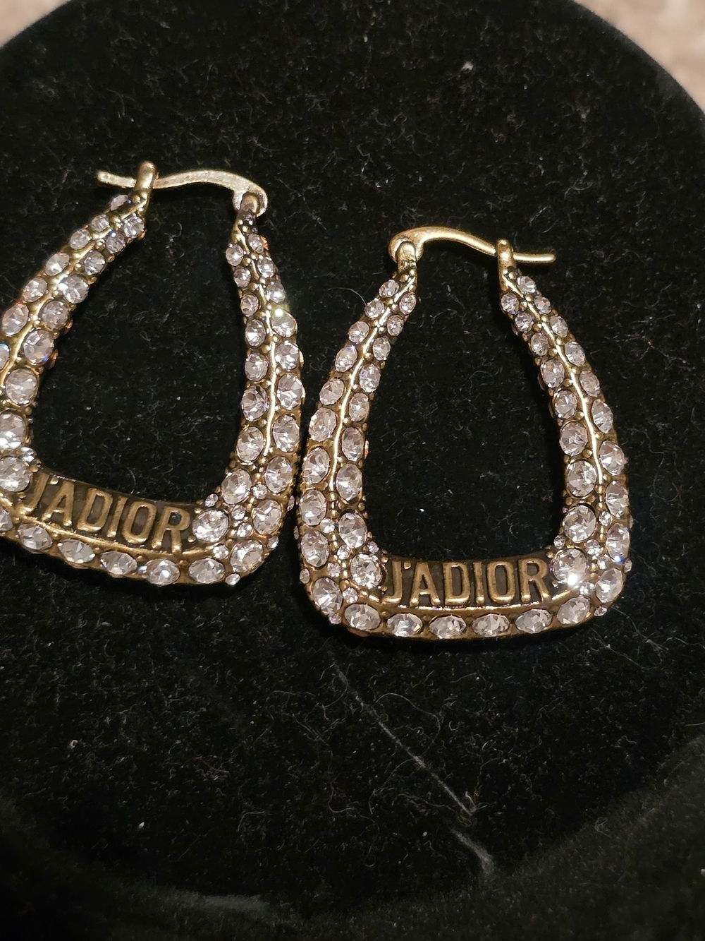 J'Adior Crystal-Embellished Gold Hoop Earrings - Picture 5 of 8